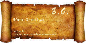 Bóna Orsolya névjegykártya